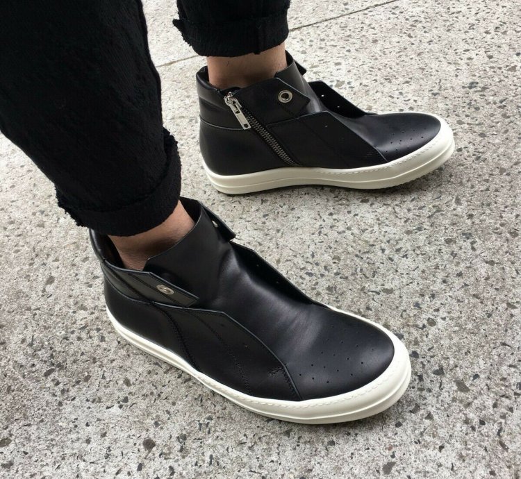 BNIB RICK OWENS LEATHER BLACK ISLAND DUNKS 41 5