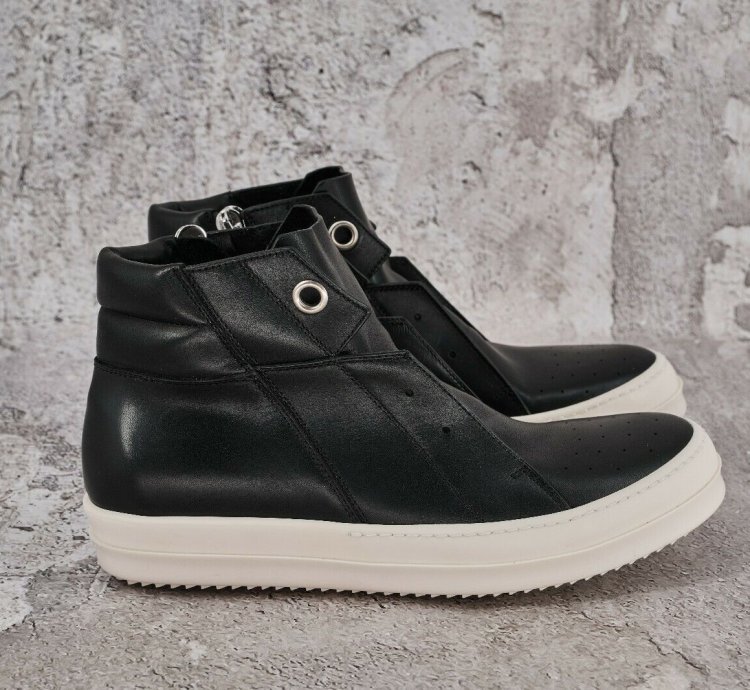 BNIB RICK OWENS LEATHER BLACK ISLAND DUNKS 41 5