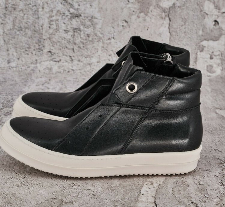 BNIB RICK OWENS LEATHER BLACK ISLAND DUNKS 41 5