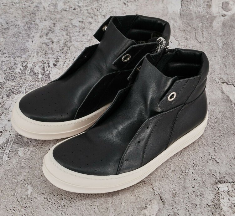 BNIB RICK OWENS LEATHER BLACK ISLAND DUNKS 41 5