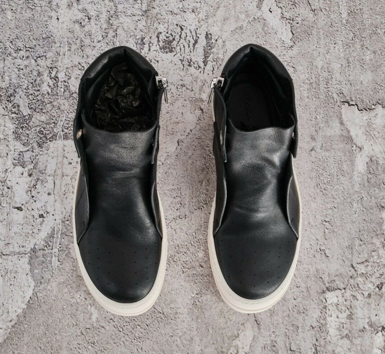 BNIB RICK OWENS LEATHER BLACK ISLAND DUNKS 41 5