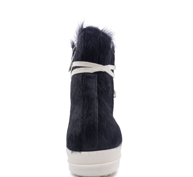 BNWT AW22 RICK OWENS STROBE FUR HIGH TOP SNEAKERS 43