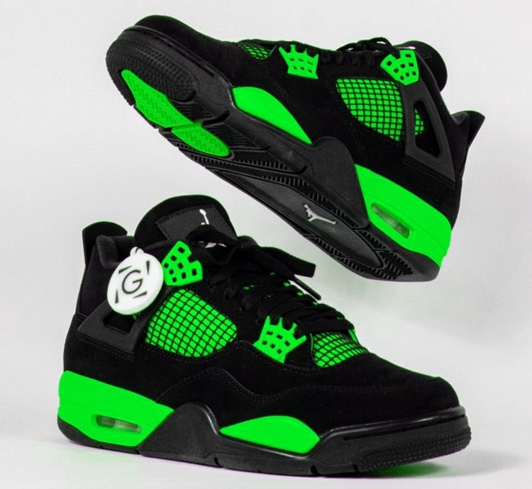 Jordan 4 Retro " Green Thunder " Sneakers