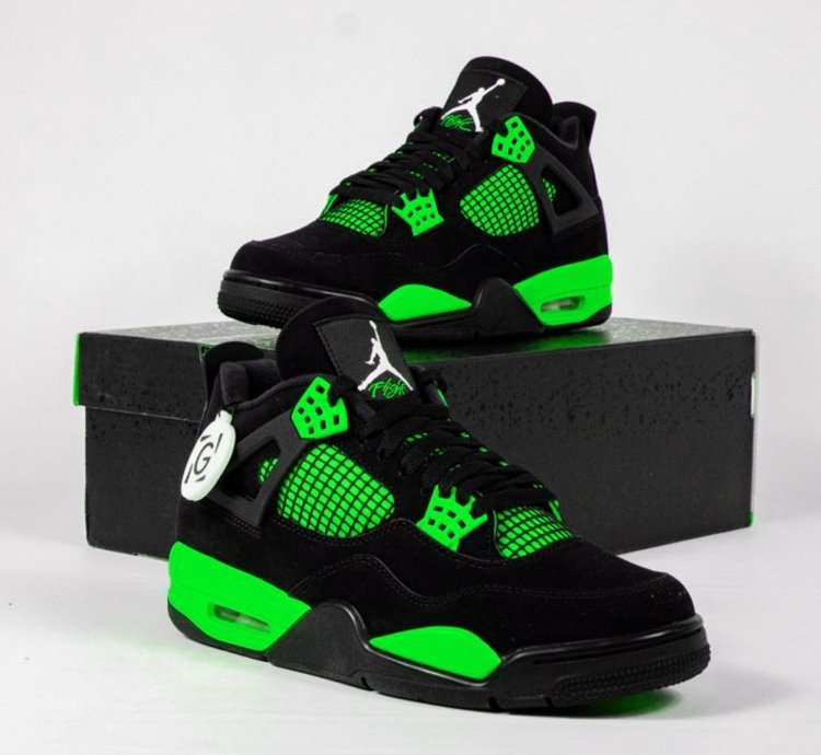Jordan 4 Retro " Green Thunder " Sneakers