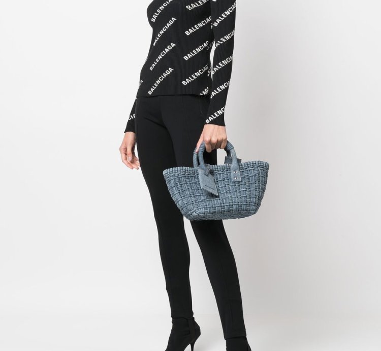 Balenciaga Bistro Denim Bascket Bag