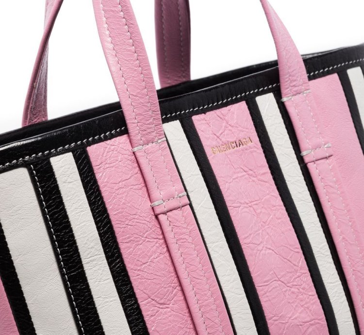 Balenciaga Small Barbes East West Striped Shopper Tote