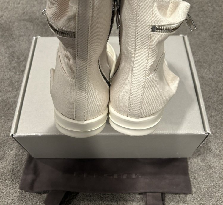 BRAND NEW Rick Owens DRKSHDW Ramones White Cargo High