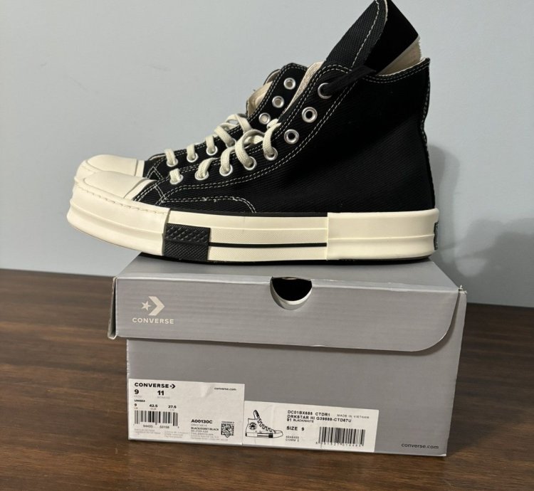 Converse DRKSTAR Hi Rick Owens DRKSHDW Black Egret