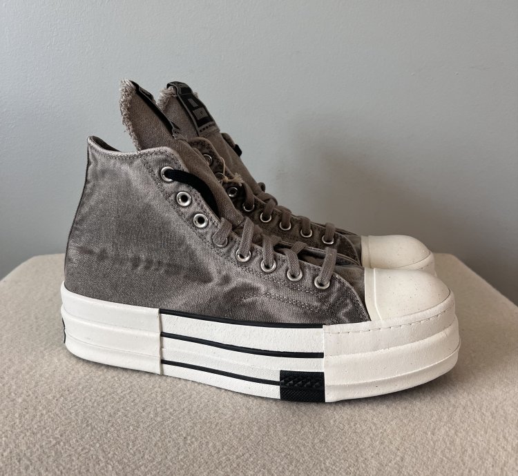 Converse Rick Owens DBL DRKSTAR Sneakers in Concrete Grey