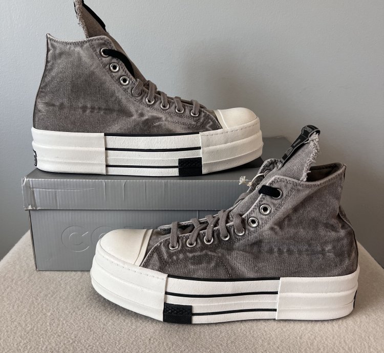 Converse Rick Owens DBL DRKSTAR Sneakers in Concrete Grey