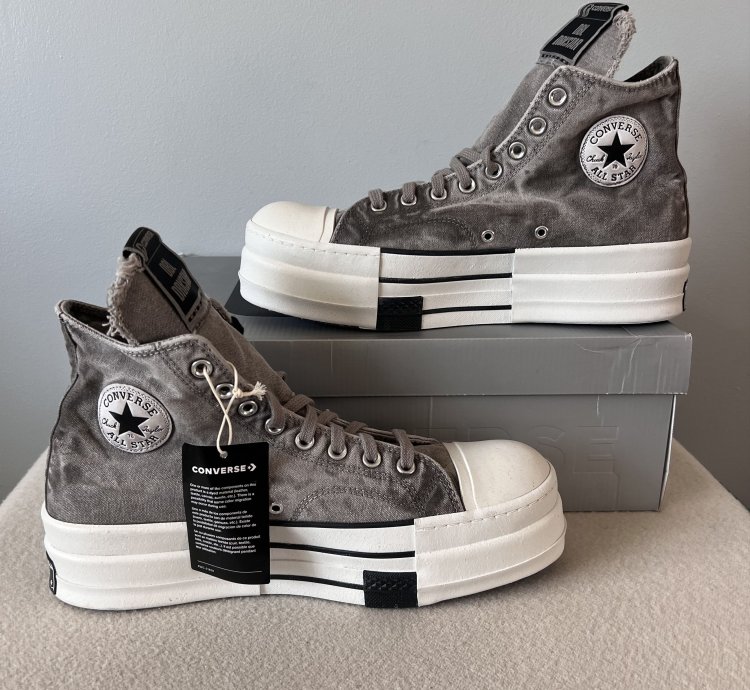 Converse Rick Owens DBL DRKSTAR Sneakers in Concrete Grey