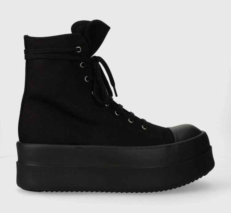 FW23 Rick Owens Double Bumper Black Sneakers