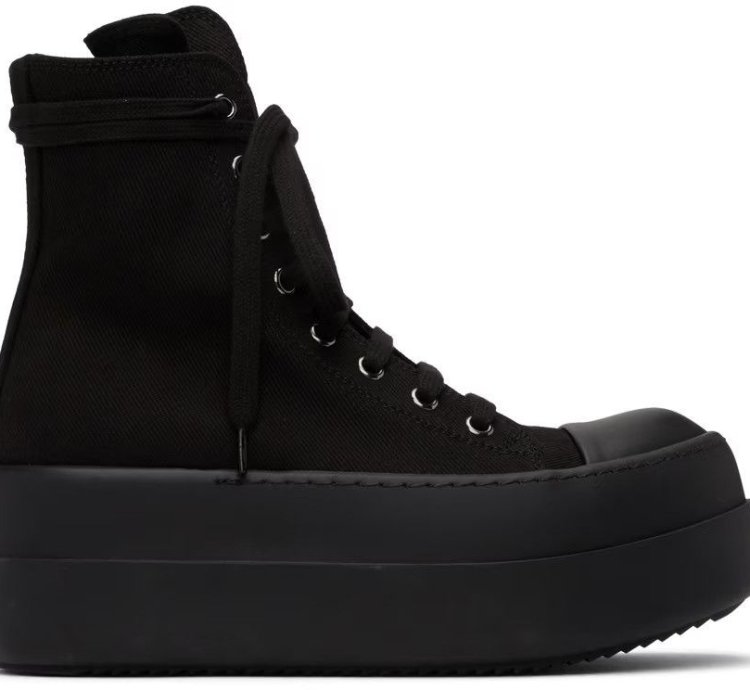 FW23 Rick Owens Double Bumper Black Sneakers