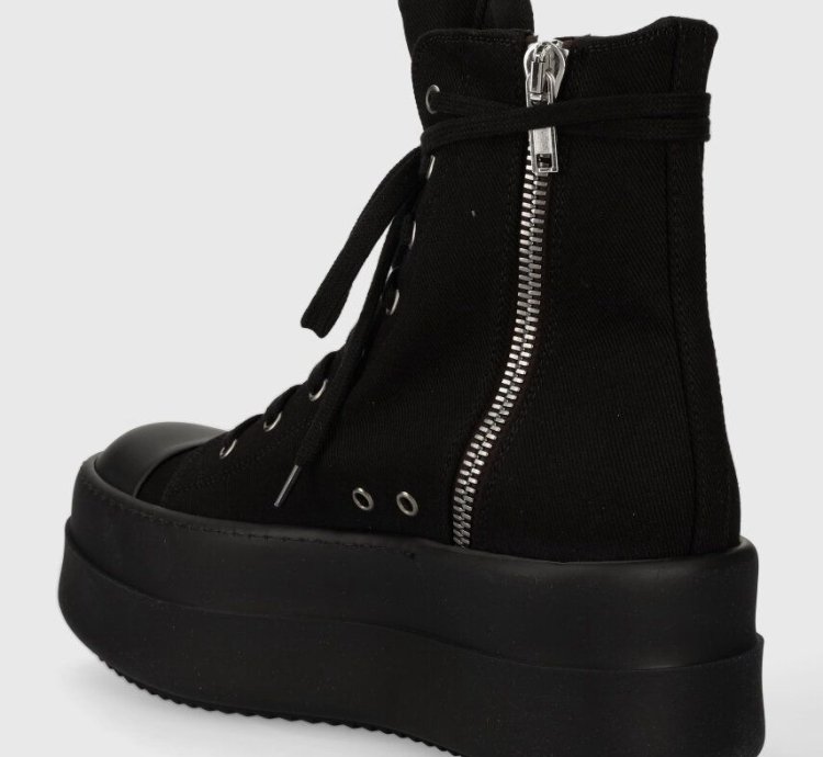 FW23 Rick Owens Double Bumper Black Sneakers