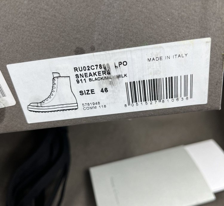 FW23 Rick Owens Luxor Mainline Calf Leather Ramones Sneakers