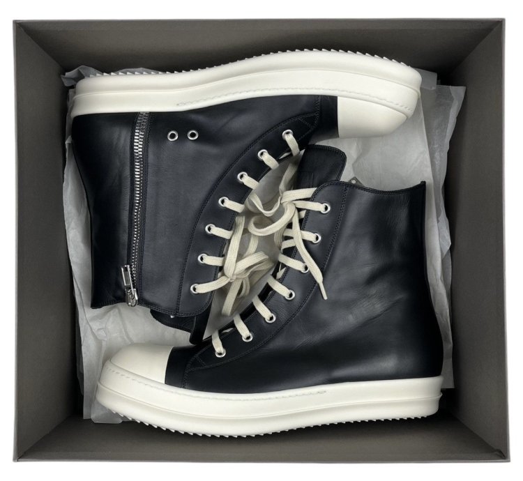 FW23 Rick Owens Luxor Mainline Calf Leather Ramones Sneakers