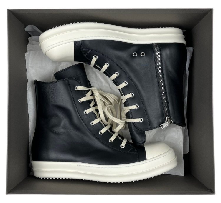 FW23 Rick Owens Luxor Mainline Calf Leather Ramones Sneakers