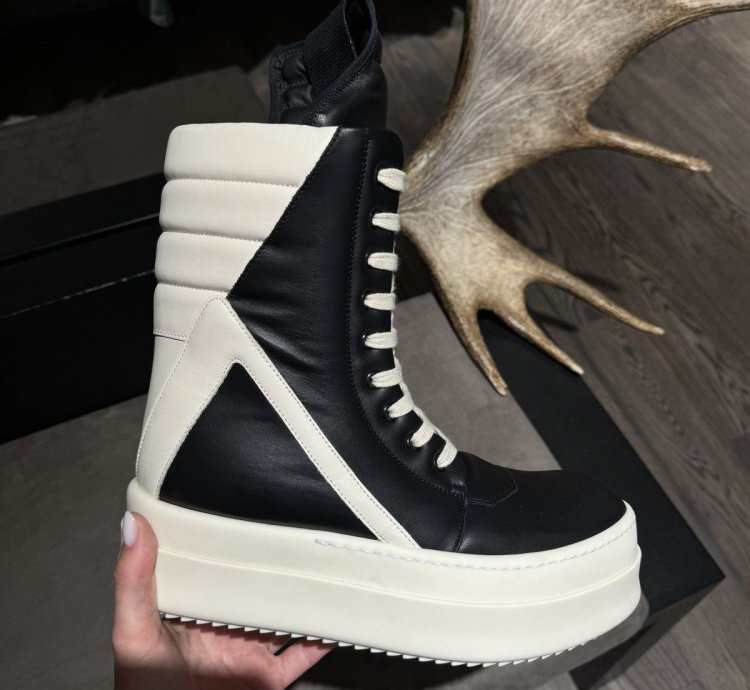 Last Size Rick Owens Geobasket Mega Bumper High Top Sneakers