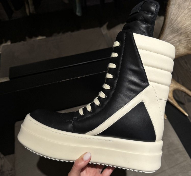 Last Size Rick Owens Geobasket Mega Bumper High Top Sneakers