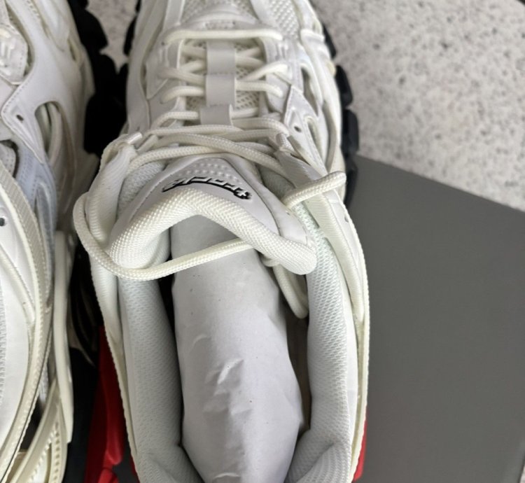 New Balenciaga Track 2 Sneaker White Red Size 46 US 13