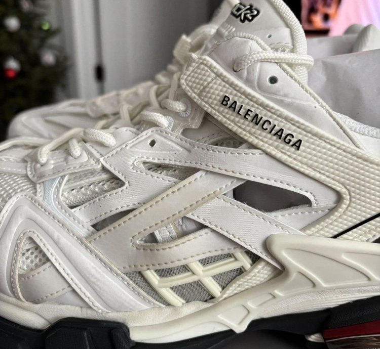 New Balenciaga Track 2 Sneaker White Red Size 46 US 13