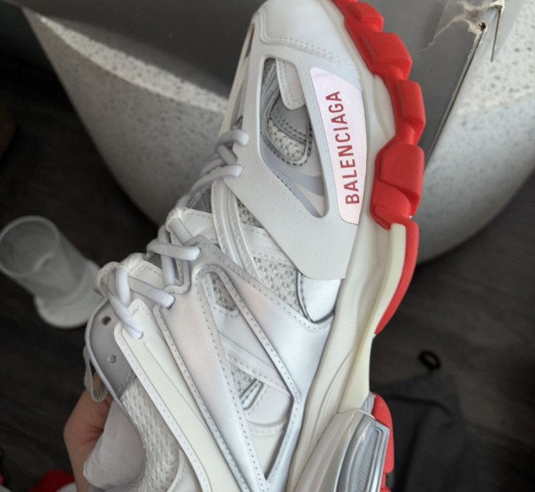 New Balenciaga Track Sneaker White Red Size 41 US 8