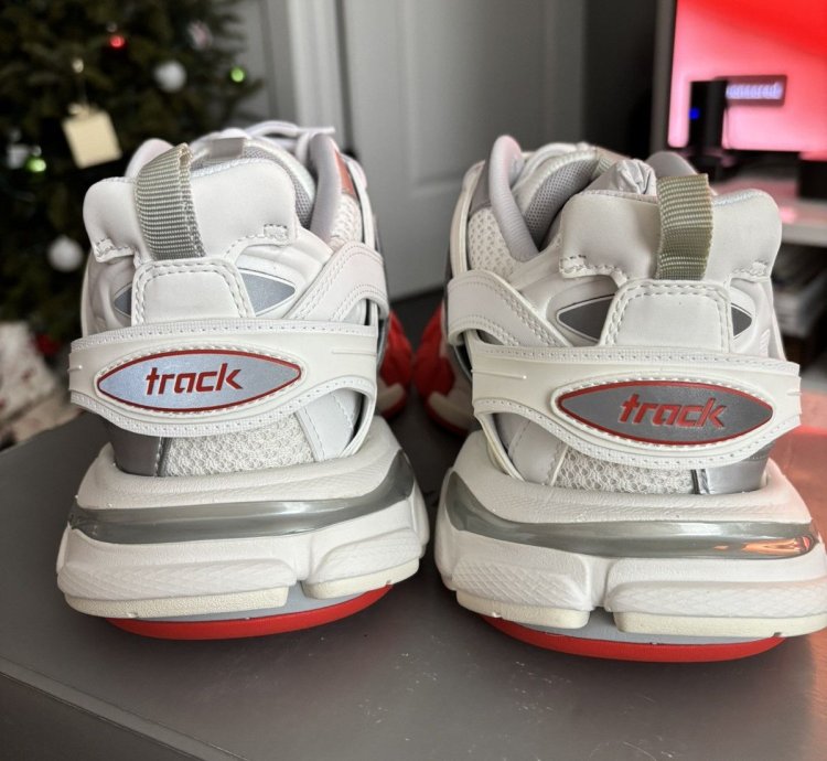 New Balenciaga Track Sneaker White Red Size 41 US 8
