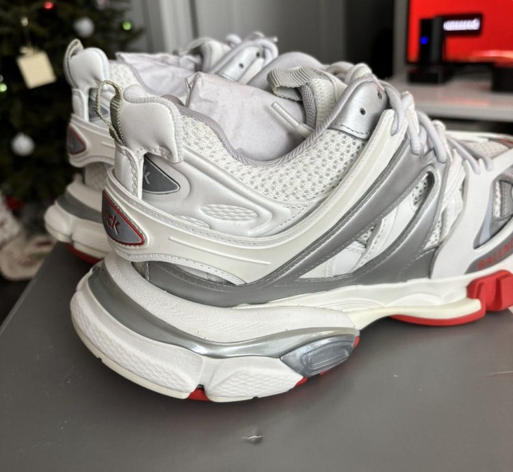 New Balenciaga Track Sneaker White Red Size 41 US 8