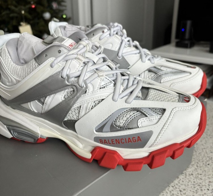 New Balenciaga Track Sneaker White Red Size 41 US 8
