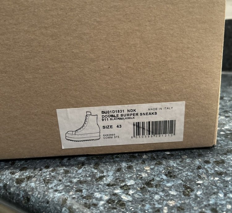 NEW Double Bumper Ramone High Black Milk Size 43 (10US)