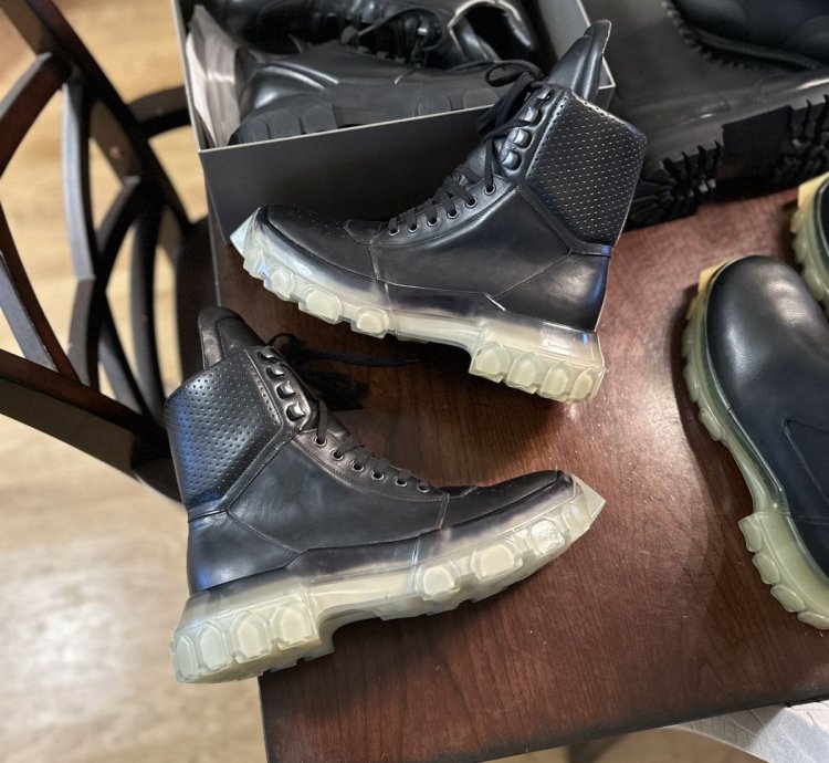 NEW Rick Owen Tractor Dunks Blackout 2018 Size 42 (9US)