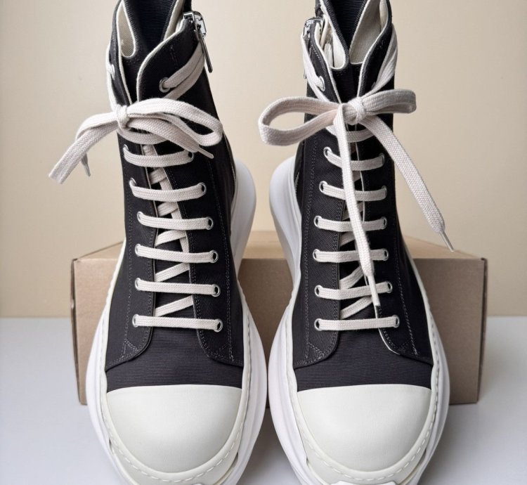 NEW Rick Owens Abstract High 22oz Denim Dark Dust Milk