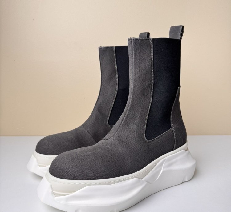 NEW Rick Owens Abstract High 22oz Denim Sneakers