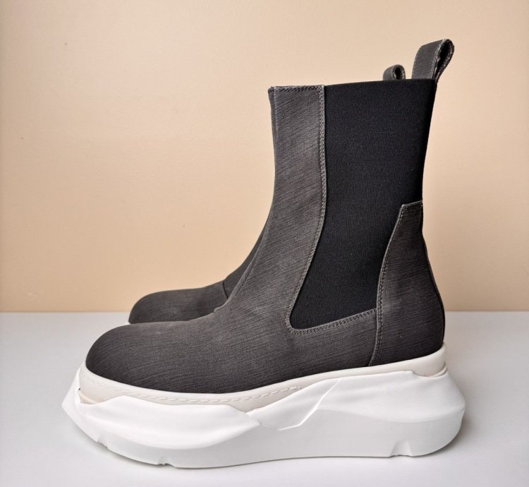 NEW Rick Owens Abstract High 22oz Denim Sneakers