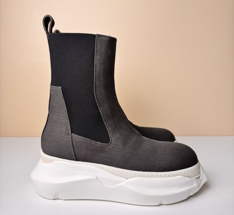 NEW Rick Owens Abstract High 22oz Denim Sneakers