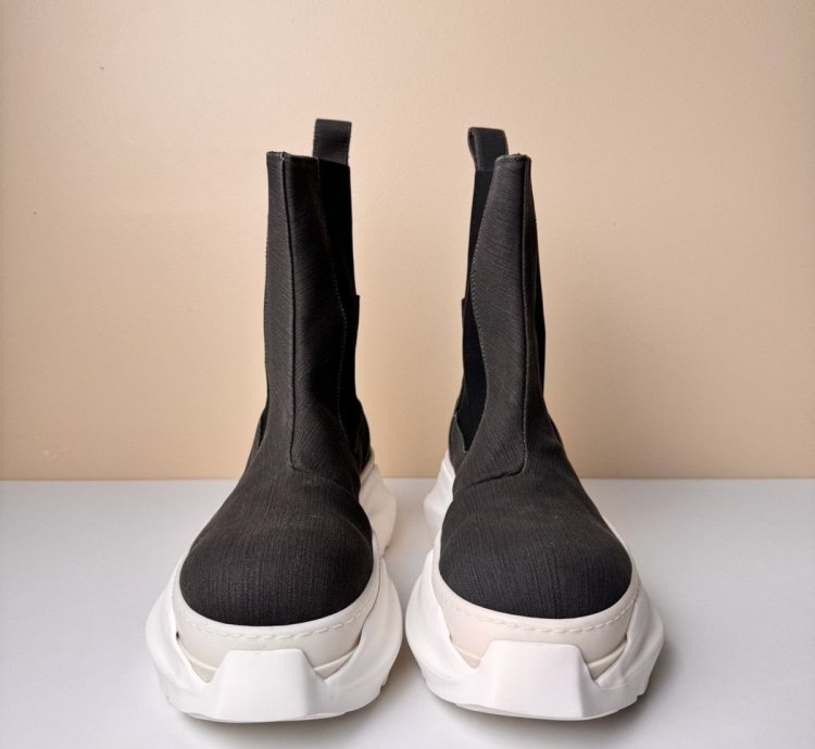 NEW Rick Owens Abstract High 22oz Denim Sneakers