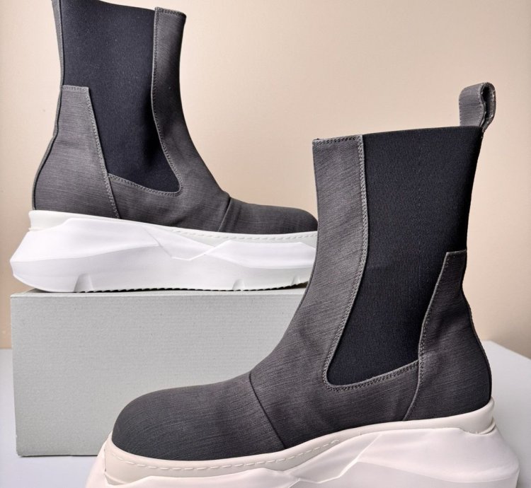 NEW Rick Owens Abstract High 22oz Denim Sneakers