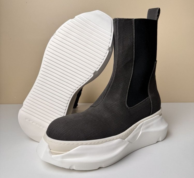 NEW Rick Owens Abstract High 22oz Denim Sneakers