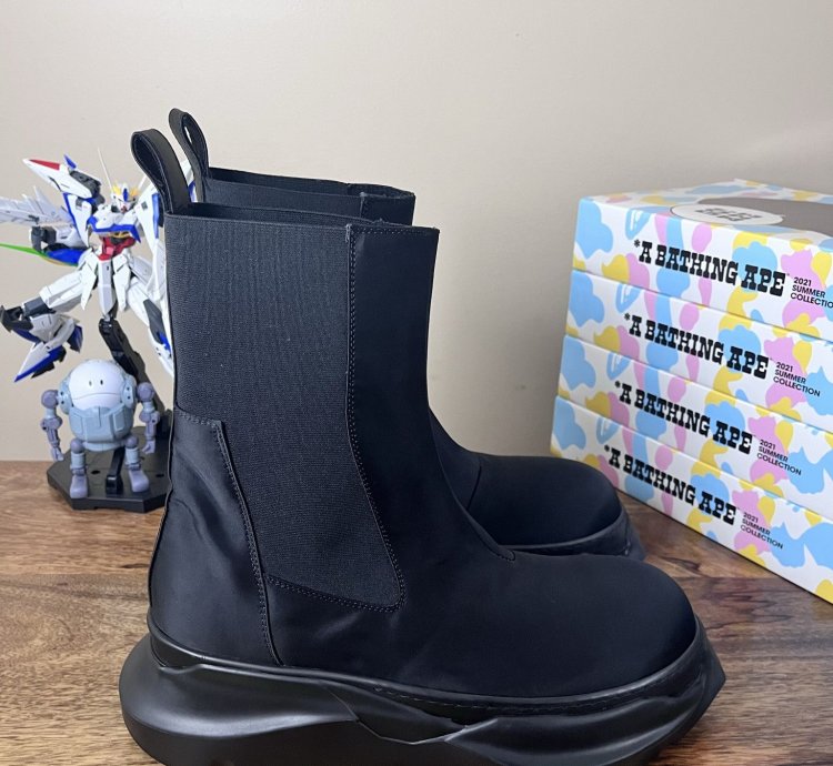 NEW Rick Owens Beatle Bozo Abstract Hi Triple Black