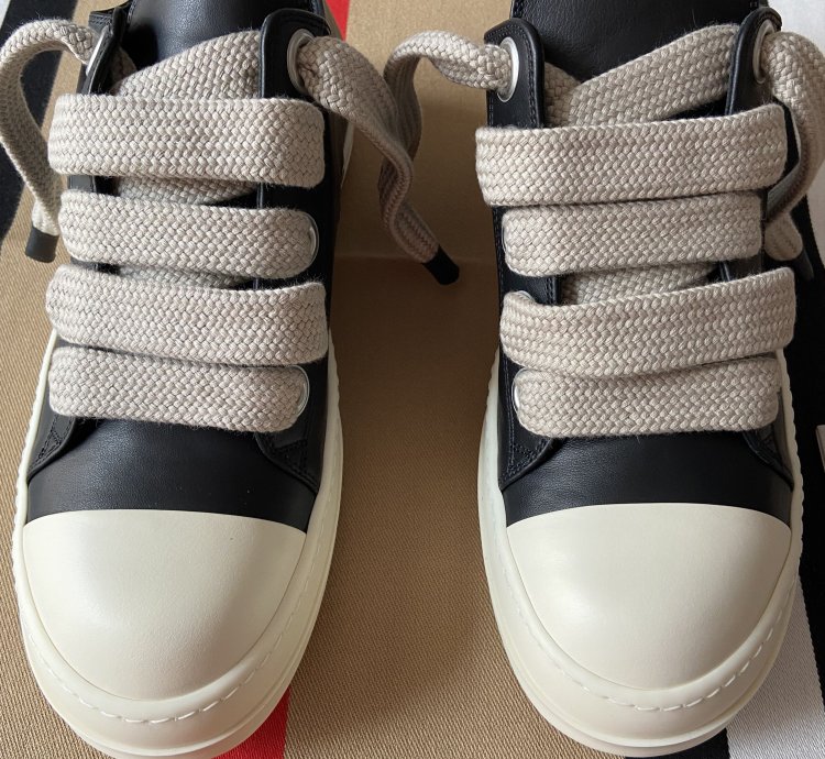 NEW Rick Owens Black Porterville Jumbo Laced Low Sneakers