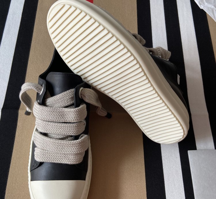 NEW Rick Owens Black Porterville Jumbo Laced Low Sneakers