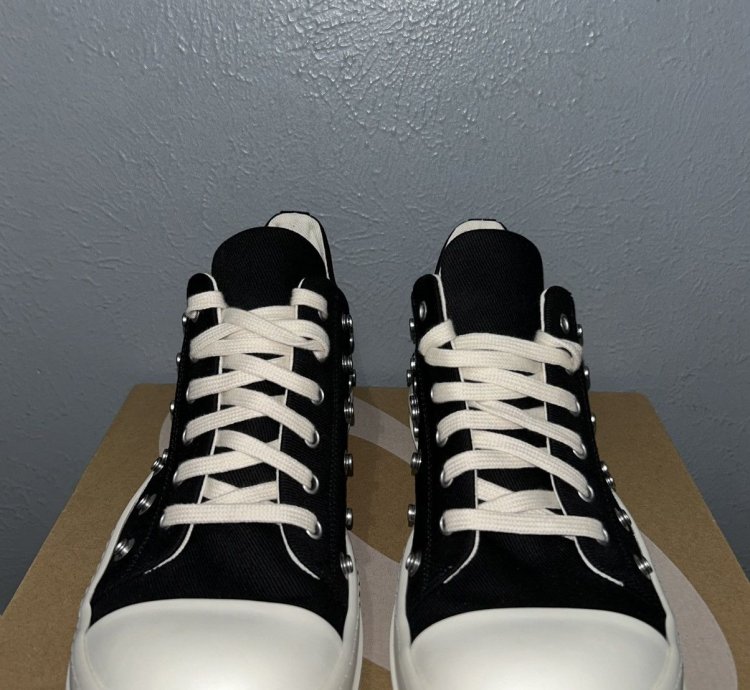 NEW RICK OWENS DRKSHDW STUDDED EYELET RAMONES LOW