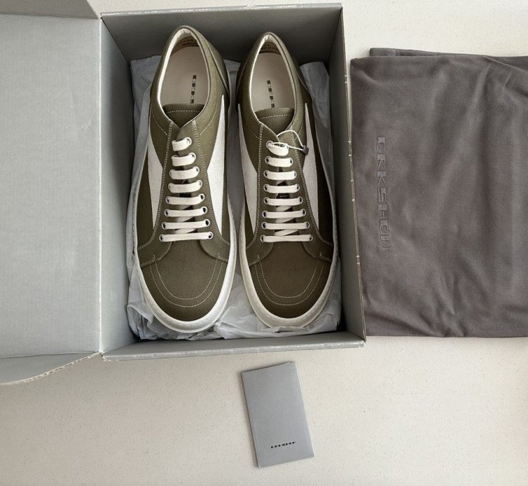 NEW Rick Owens DRKSHDW Vintage Sneaks Pale Green