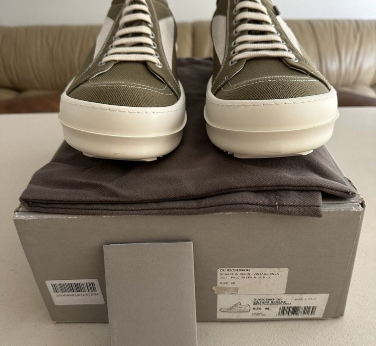 NEW Rick Owens DRKSHDW Vintage Sneaks Pale Green
