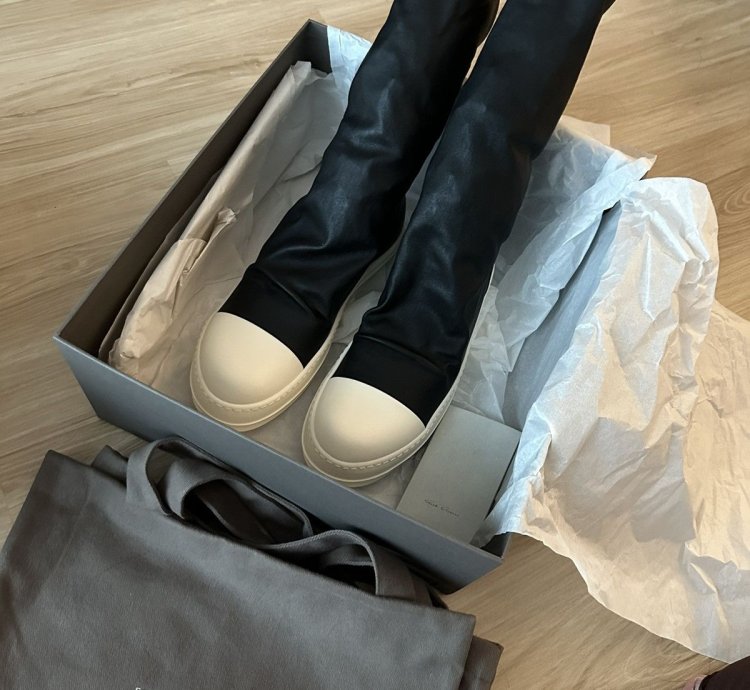 NEW Rick Owens leather sock sneakers