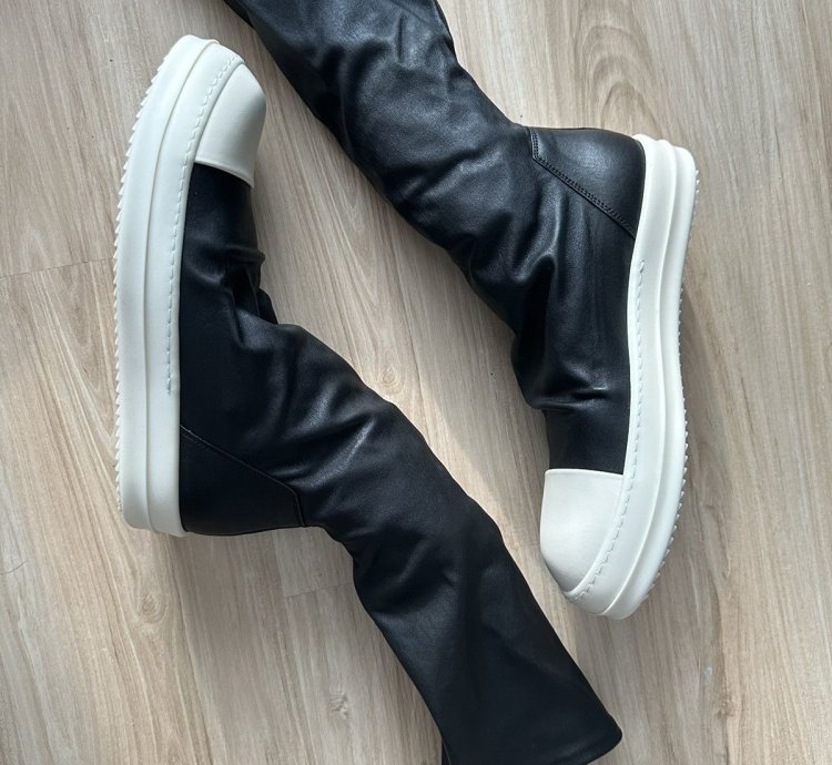 NEW Rick Owens leather sock sneakers