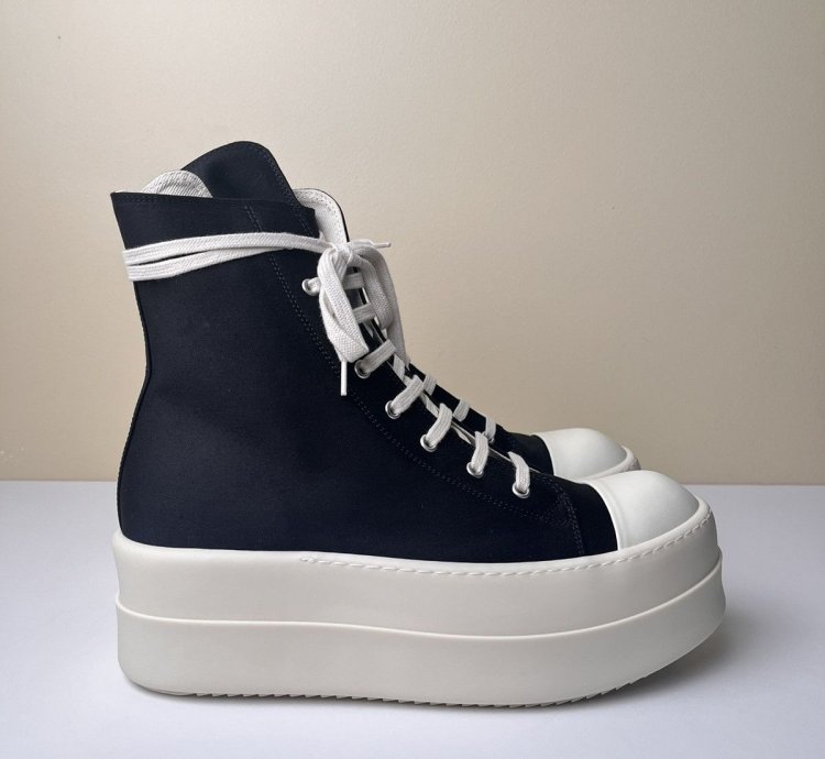 NEW Rick Owens Ramones Double Bumper High Top Sneakers