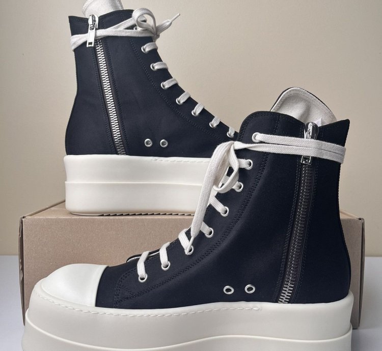 NEW Rick Owens Ramones Double Bumper High Top Sneakers