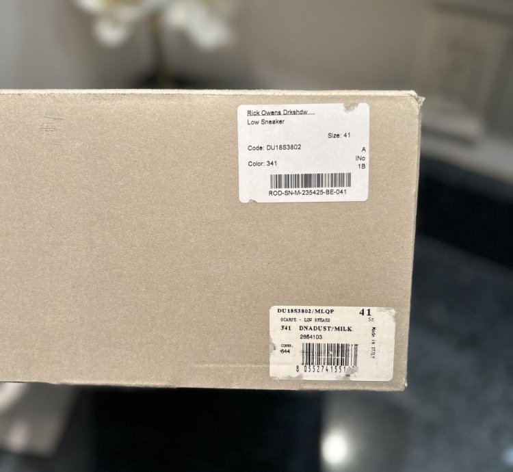 NEW SS18 Rick Owen Ramone Dust Milk Size 41