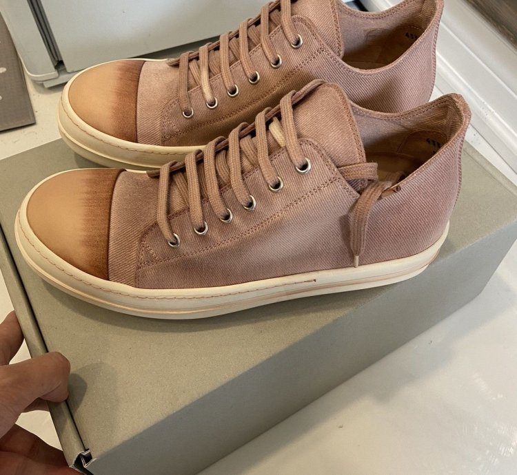 NEW WITH TOTE RICK OWENS UNIQUE FADED PINK LOW RAMONES